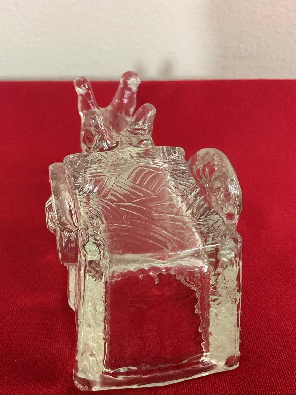 Vintage K.R. Haley Knox Glass Horse & Cart Clear Glass Candy Nut Trinket Dish